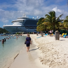 Walking the beach at Isla Roatan