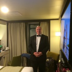 In cabin ready for formal night.