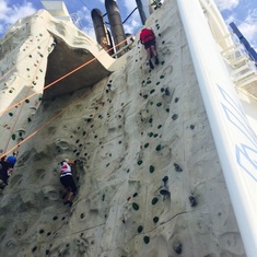 Rock climbing on the ship!