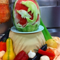 Food Art displayed on the galley tour