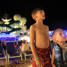 Movie night on Lido Deck around pool and water slide