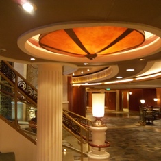 near the coffee-sandwich bar
