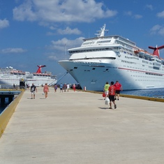 View of ship from Cozumel!