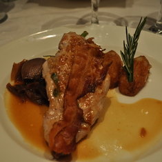 Roasted chicken in main dining room on Royal Princess