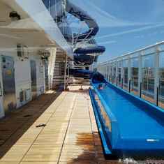 water slide oops someone lossed their slipper
