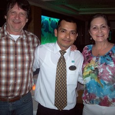 With Waiter Santu