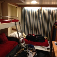 Verandah is through that curtain