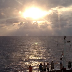 The sun setting