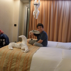Carter with "RAY" his stuffed stingray from Cozumel