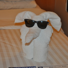 Funny towel figure made by the staff