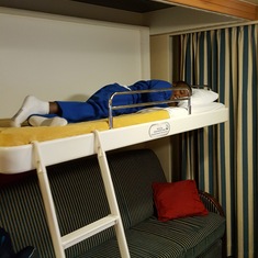 my son enjoying the bunk bed