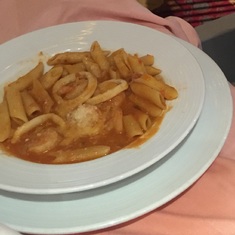 This is one example of the gross pasta they offered.