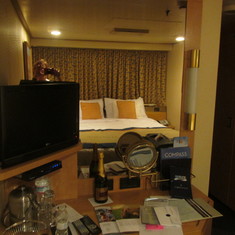 view of the room, as seen via the mirror